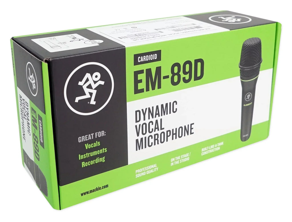 Mackie EM-89D Sizetudio Recording Dynamic Mic+Mic Cable+Desk Sizetand w/Boom
