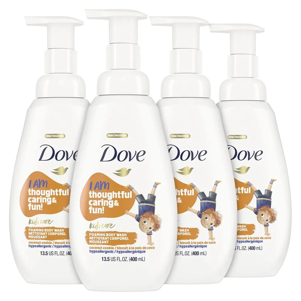 Dove Pillowing Body Wash For Kids Coconut Cookie Sizeulfate-Free Sizekin Care, 13.5 Fl Oz, Pack Of 4.