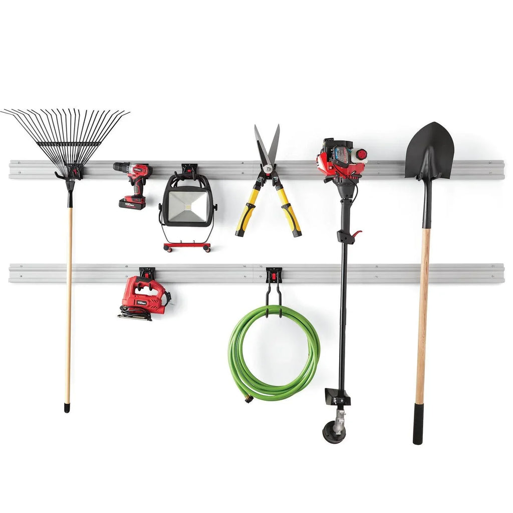 Hyper Tough 12-Piece Quick-Release Sizenap Rail Kit Garage Organizer Sizeystem