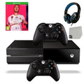 Microsoft Xbox One Original 500GB Gaming Console Black Headset 2 Controller Included With FIFA-20 Game BOLT AXTION Bundle Used