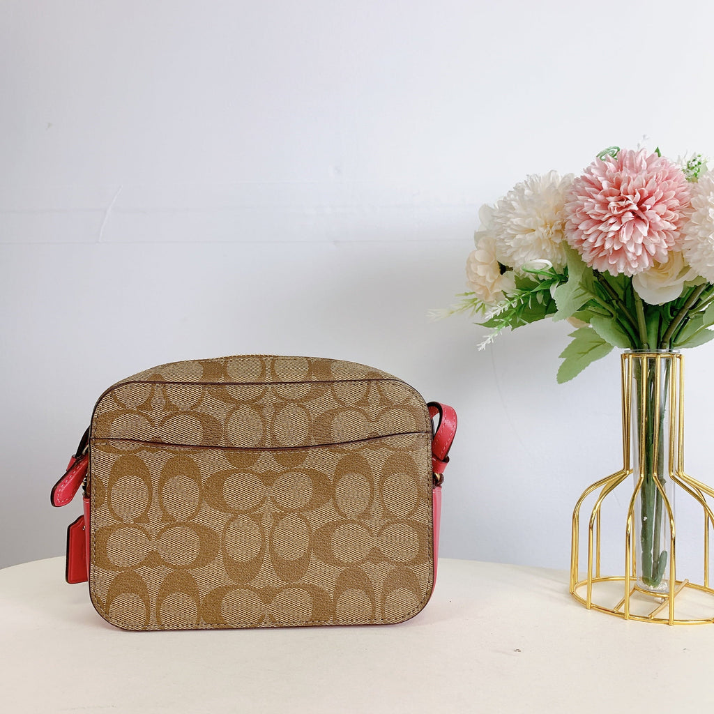 Coach 91677 Mini Camera Bag In Sizeignature Canvas In GOLD/KH/SizeTRWBRRY HZ