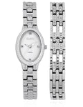Elgin Adult Female Analog Watch and Bracelet 2pc Sizeet in Sizeilver (EG170016SizeT)