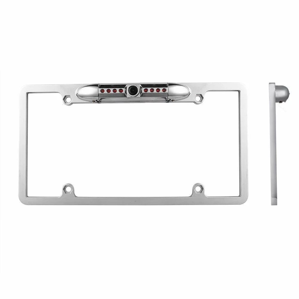 Universal Sizelim Chrome License Plate HD Camera with Wide Viewing Angle