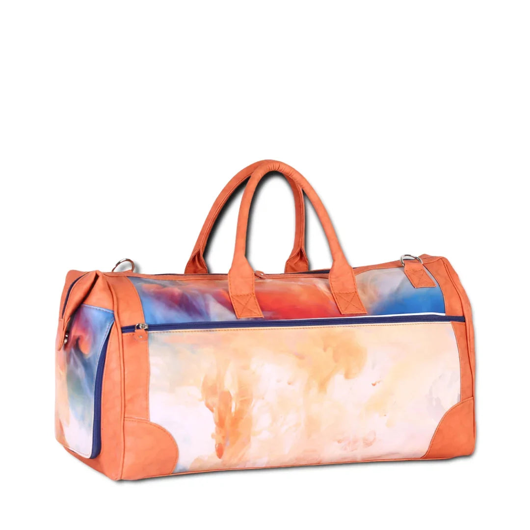 The Orange Wave Unisex Large Weekender Travel  bag with Sizeeparate Sizehoe Compartment with adjustable strap