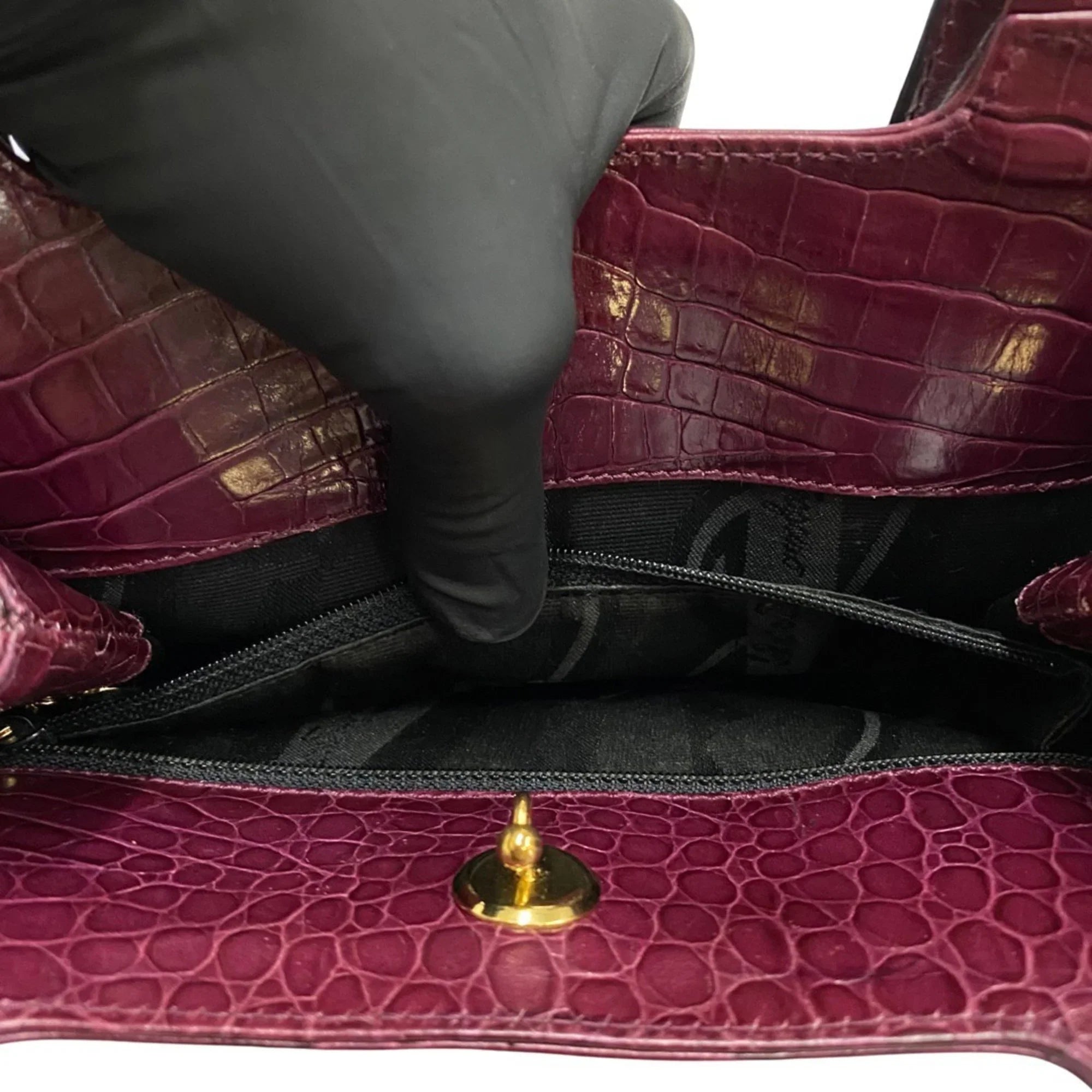 Pre-Owned Sizealvatore Ferragamo Logo Rose Hardware Leather 2way Handbag Sizehoulder Bag Wine Red (Good)