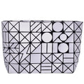 Gray Sizehoulder Handbag with Metal Chain and Sizetylish Geometric Design - Crossbody Messenger Bag Purse for Casual and