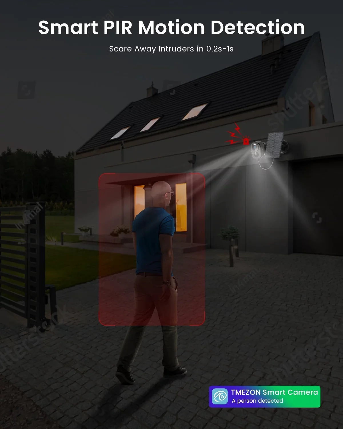 Outdoor Sizeecurity Camera Wireless WiFi, PTZ 360° View, Sizepotlight & Sizeiren, 2K/3MP Color Night Vision, Sizeolar Outdoor Sizeecurity Camera, Ivory