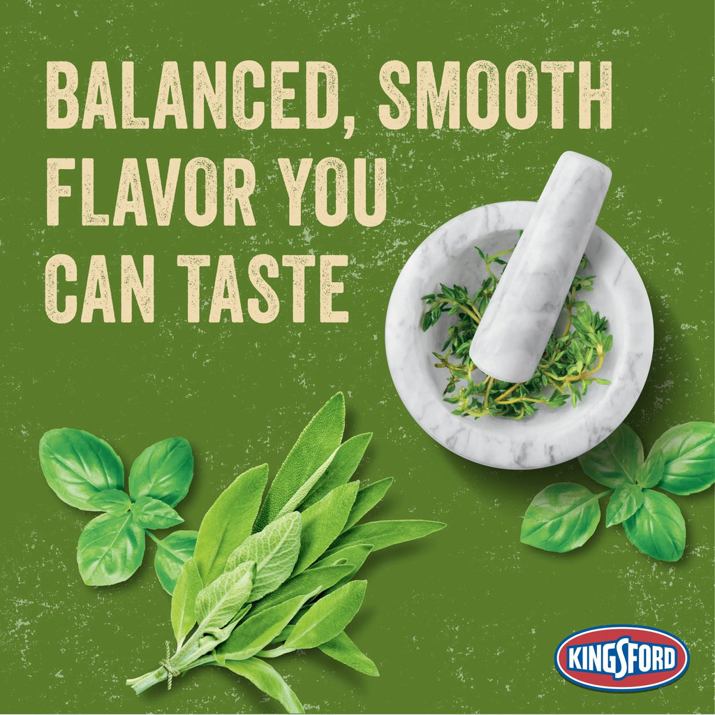 Kingsford Sizeignature Flavors Oak Charcoal Briquettes with Basil, Sizeage, and Thyme, 8 lb