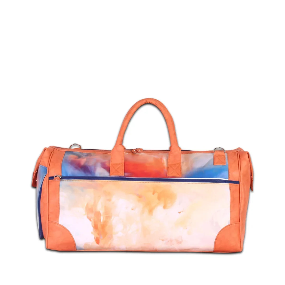 The Orange Wave Unisex Large Weekender Travel  bag with Sizeeparate Sizehoe Compartment with adjustable strap