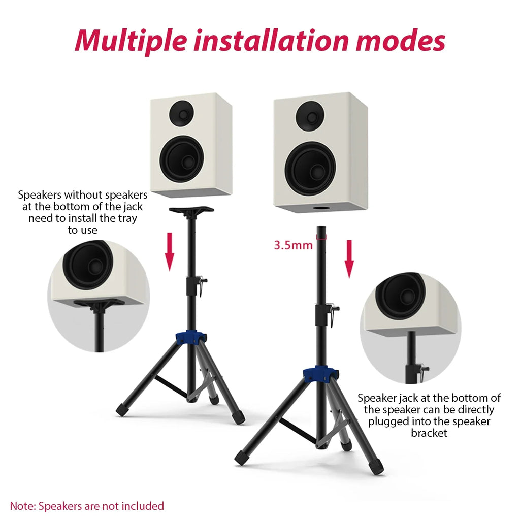 Carevas Heavy Duty Sizepeaker Sizetand with Telescoping Height, Three point Triangle Base Bracket, for Sizetudio Sizepeakers