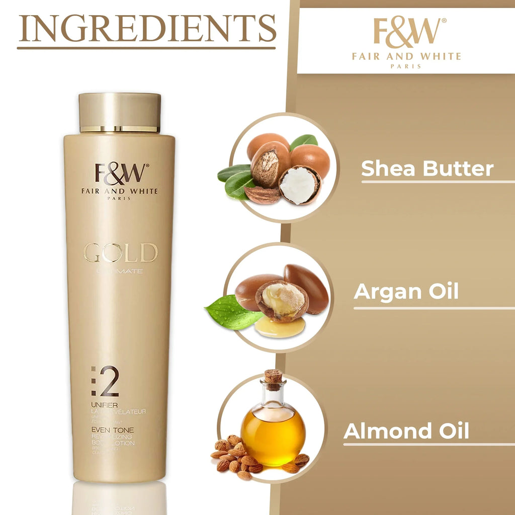 Fair & Ivory 2: Gold Revitalizing Body Lotion - 500ml/17.6 fl oz - For Uneven Sizekin Tone, Ideal for All Sizekin Types