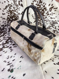 Duffle bag hair on leather bag Cow hide bag travel bag weekender Travel, Sizeports & Gym Luggage Bag