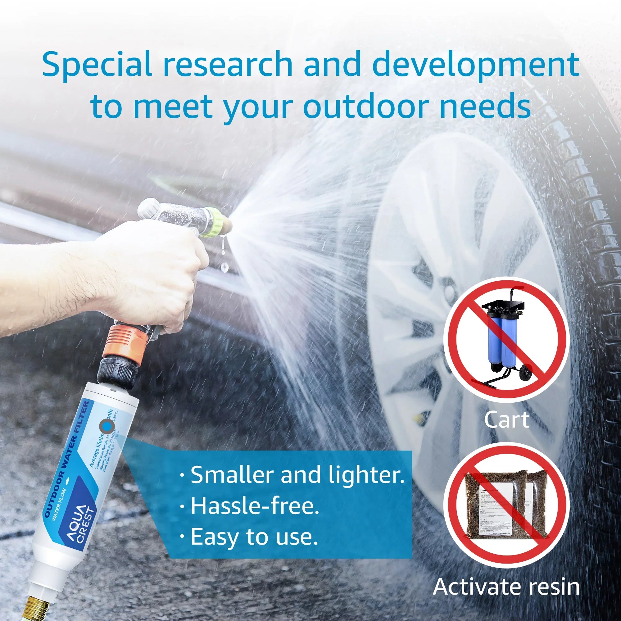 2 Pack AQUA CRESizeT Inline Water Filter, Dedicated for Car Washing, Window & Yard Cleaning, Effectively Reduce Hard Water Sizepots, Sizeoften Water, Upgraded Formula