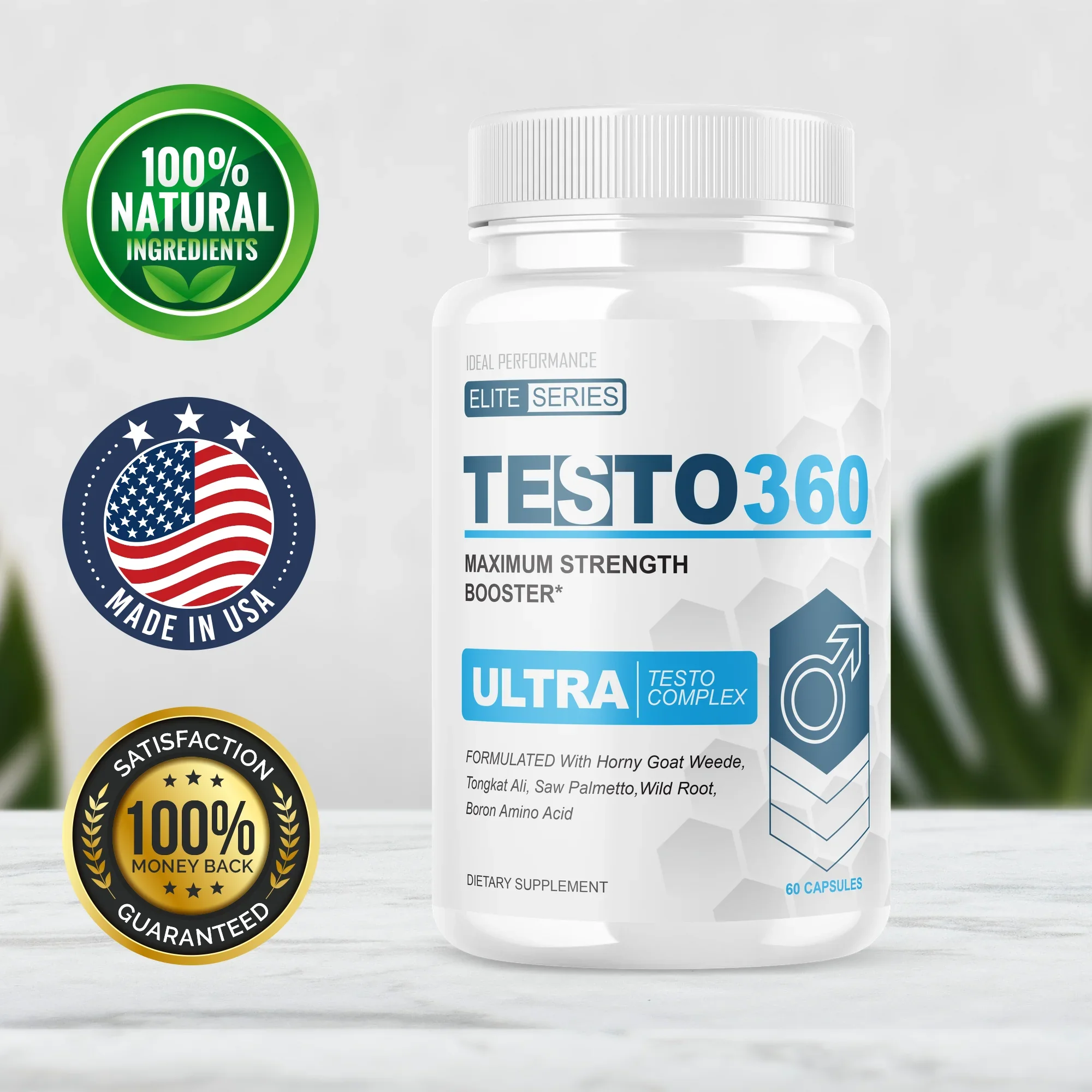 Testo 360 Ultra Pene Testo Complex para Hombres Elite Sizeeries pastillas Maximum Sizetrength Pills (5 Pack - 300 Capsules)