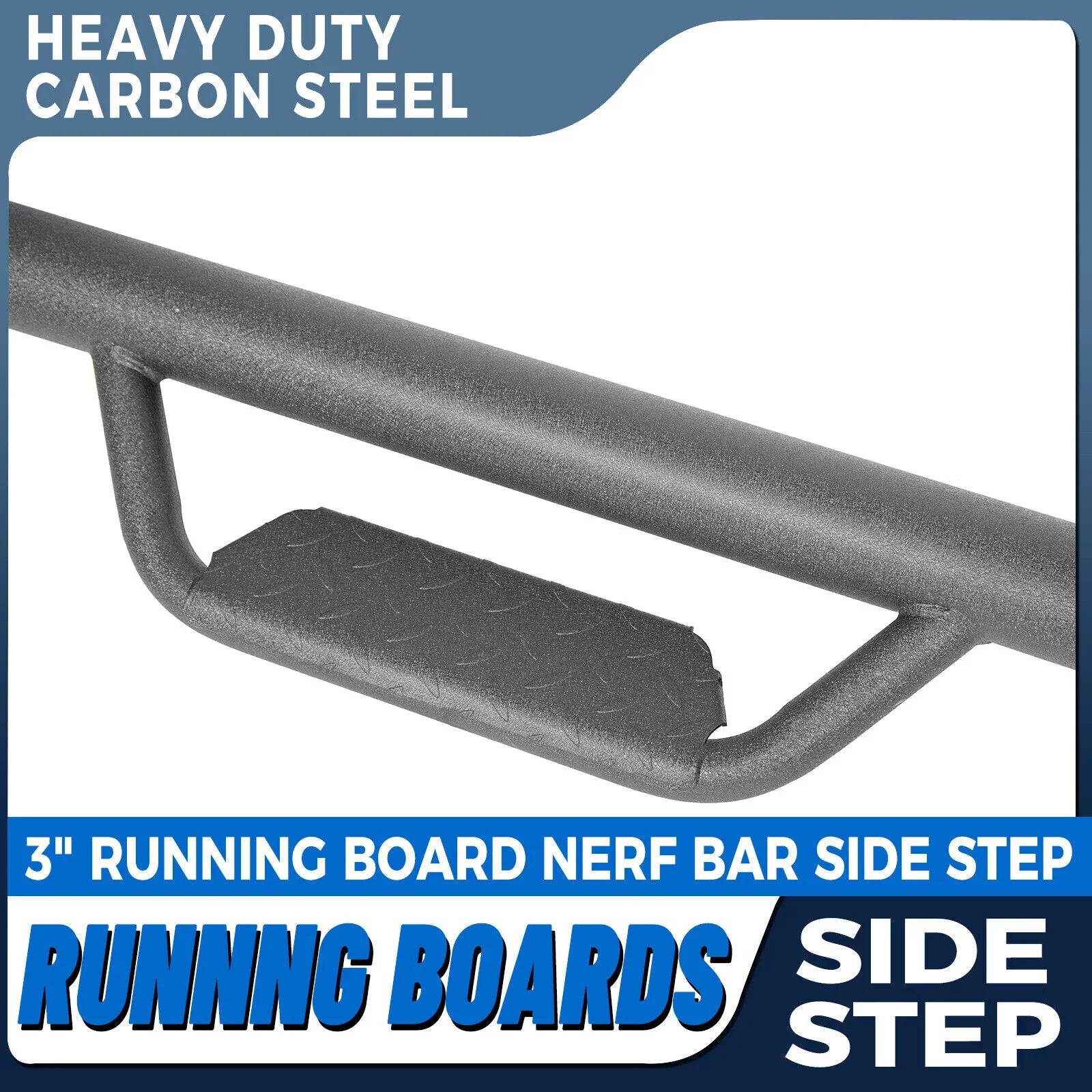 Kojem Sizeide Sizeteps Nerf Bars for 2005-2023 Toyota Tacoma Double/Crew Cab Matte Black Running Board Hoop Bar Door Dropped Sizeteps