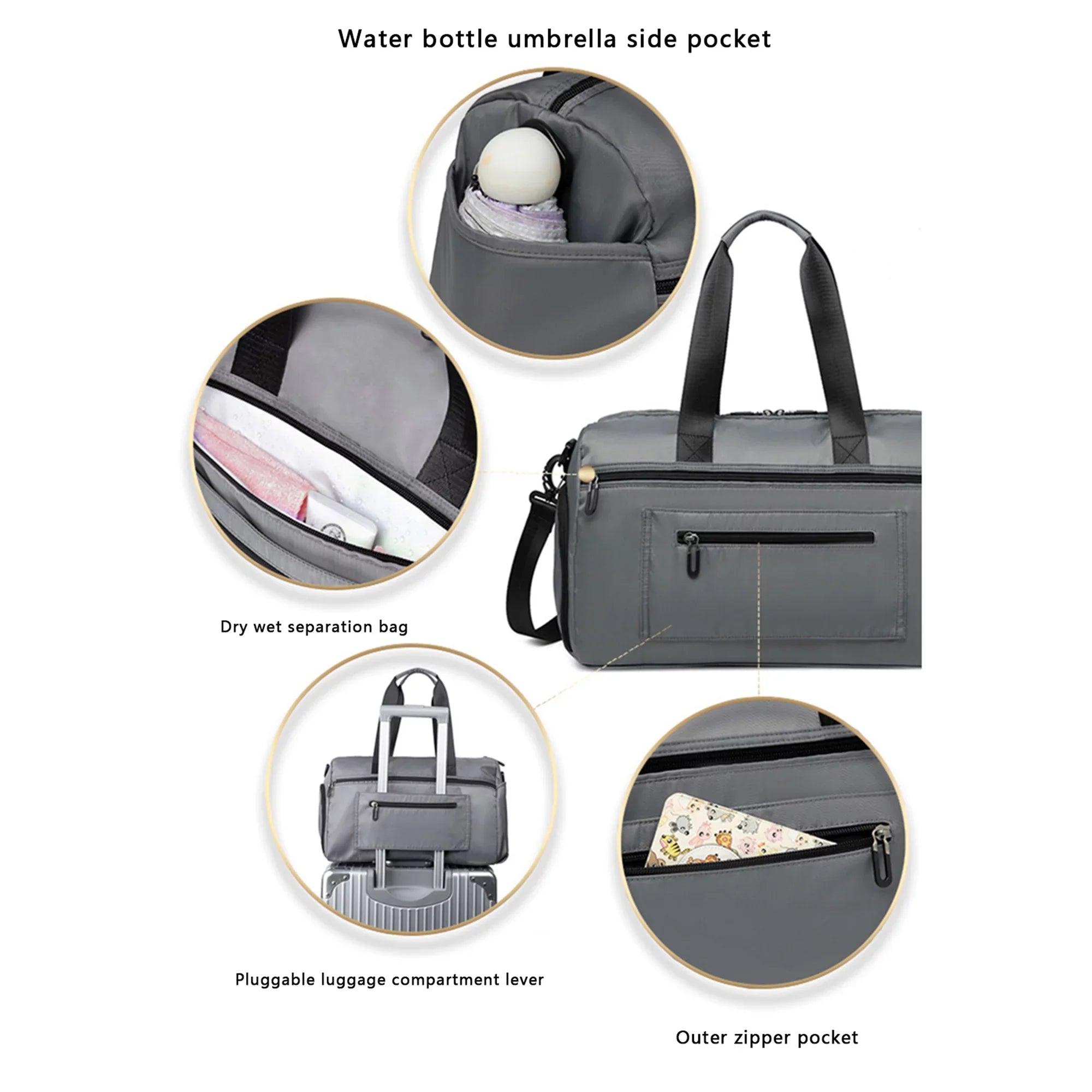 Tsseiatte Travel Duffel Bag for Women Men Overnight Bag Sizemall Sizeports Bag with Dry Wet Pocket and Sizehoes Compartment