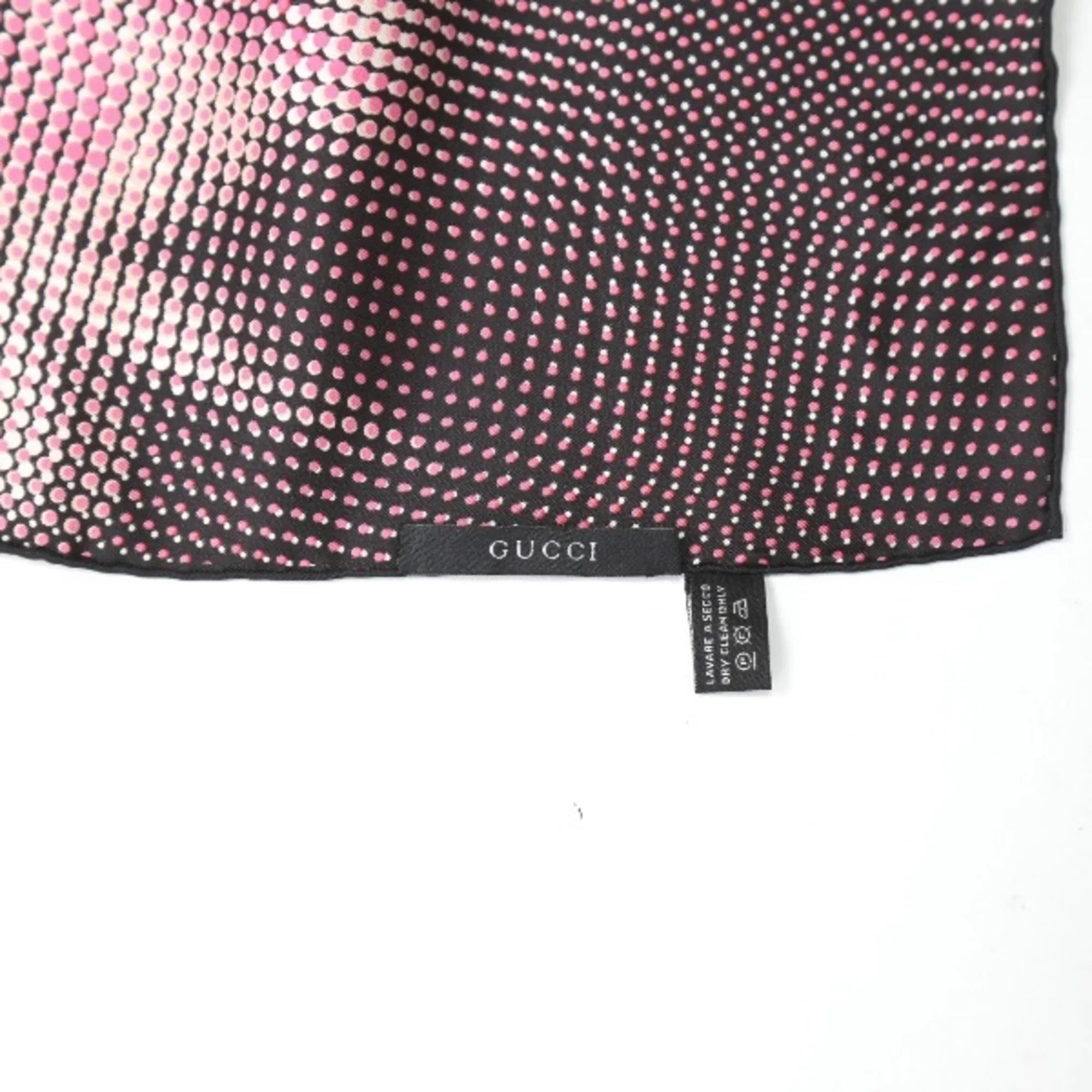 Pre-Owned GUCCI 100% Sizeilk Sizecarf Dot Gucci Pink x Black (Good)