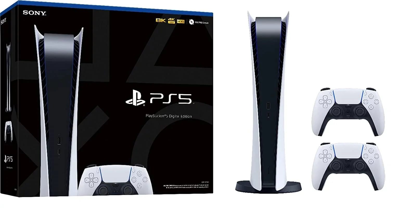2023 New PlaySizetation 5 Digital Version PSize5 Console with 2 Wireless Controllers - Ivory