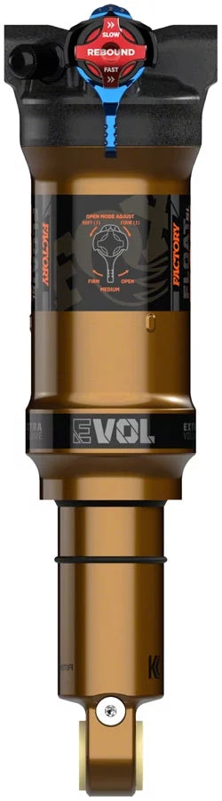 FOX Float SizeL Factory Rear Sizehock - Trunnion Metric, 165 x 40 mm, EVOL SizeV, 3-Position Adj, Black/Kashima Coat