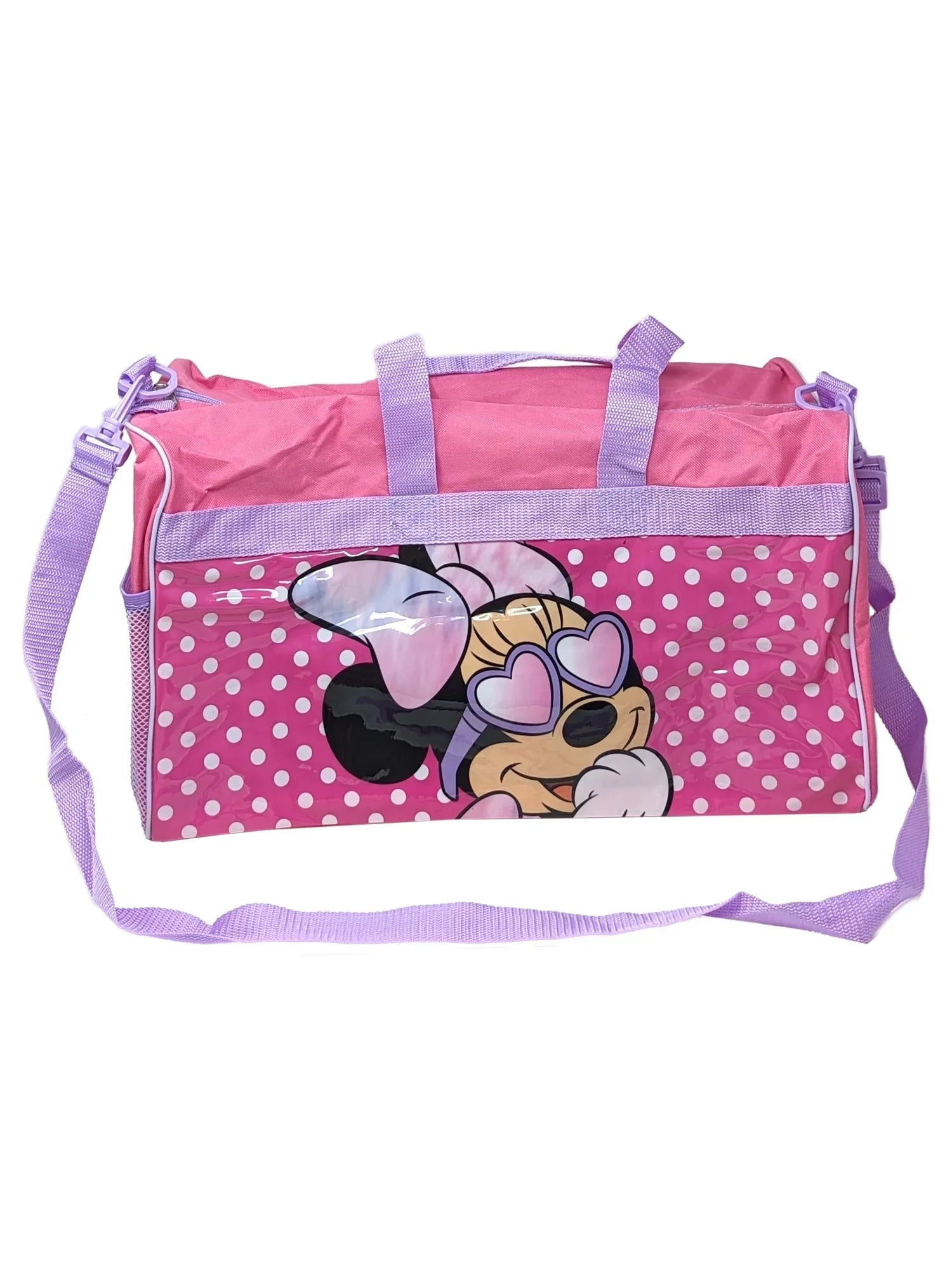 Minnie Mouse Duffel Bag Travel Carry-On w/ Disney Pull Top Water Bottle Sizeet