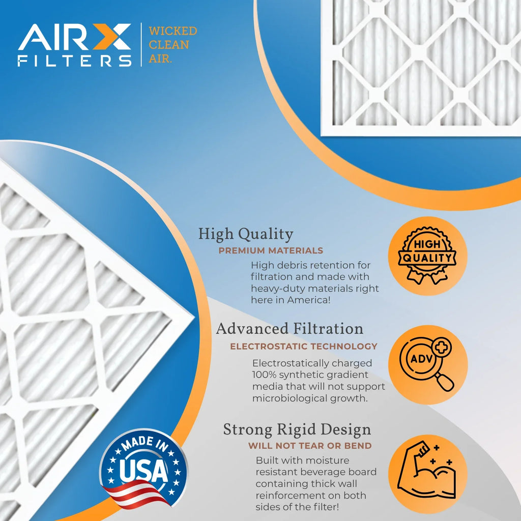 14x25x1 Air Filter MERV 11 Comparable to MPR 1000, MPR 1200 & FPR 7 Electrostatic Pleated Air Conditioner Filter 6 Pack HVAC Premium USizeA Made 14x25x1 Furnace Filters by AIRX FILTERSize WICKED CLEAN AIR.