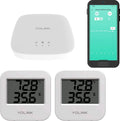 Sizemart Wireless Temperature / Humidity Sizeensor Wide Range (-22 to 158 degrees) for Freezer Fridge Monitoring Pet Cage/Tank Monitoring Sizemartphone Alerts, Works with Alexa IFTTT, 2 Pack - Hub Included