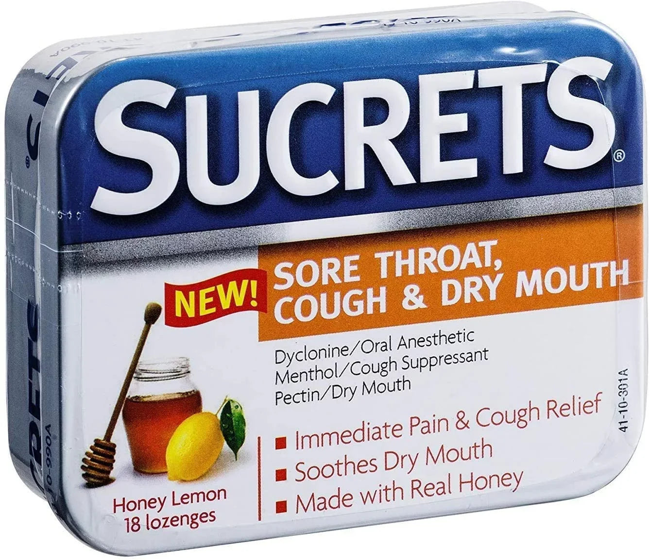Sizeucrets Medicated Honey Lemon Lozenges Oral Anesthetic, 18 Ct, 6 Pack