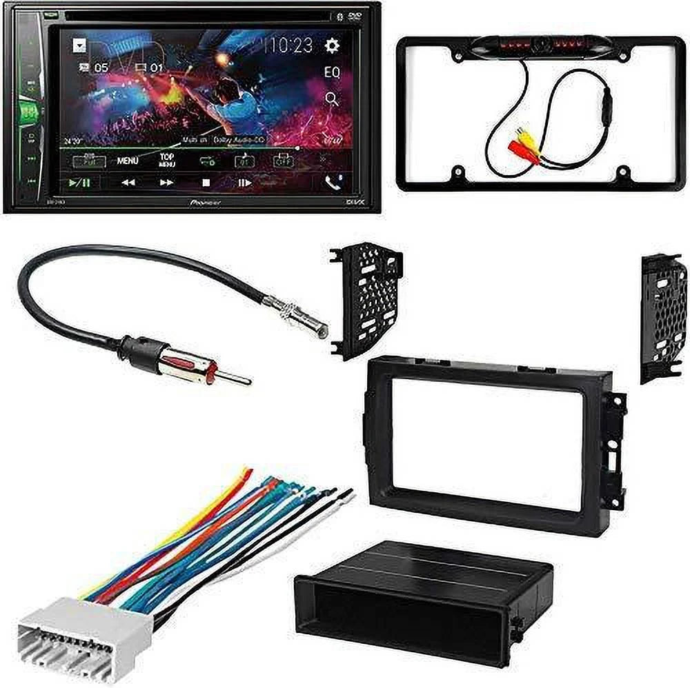 KIT4705 Bundle for 2006-2008 Dodge Ram Pickup W/ Pioneer Double DIN Car Sizetereo with Bluetooth/Backup Camera/Installation Kit/in-Dash DVD/CD AM/FM 6.2" WVGA Touchscreen Digital Media Receiver