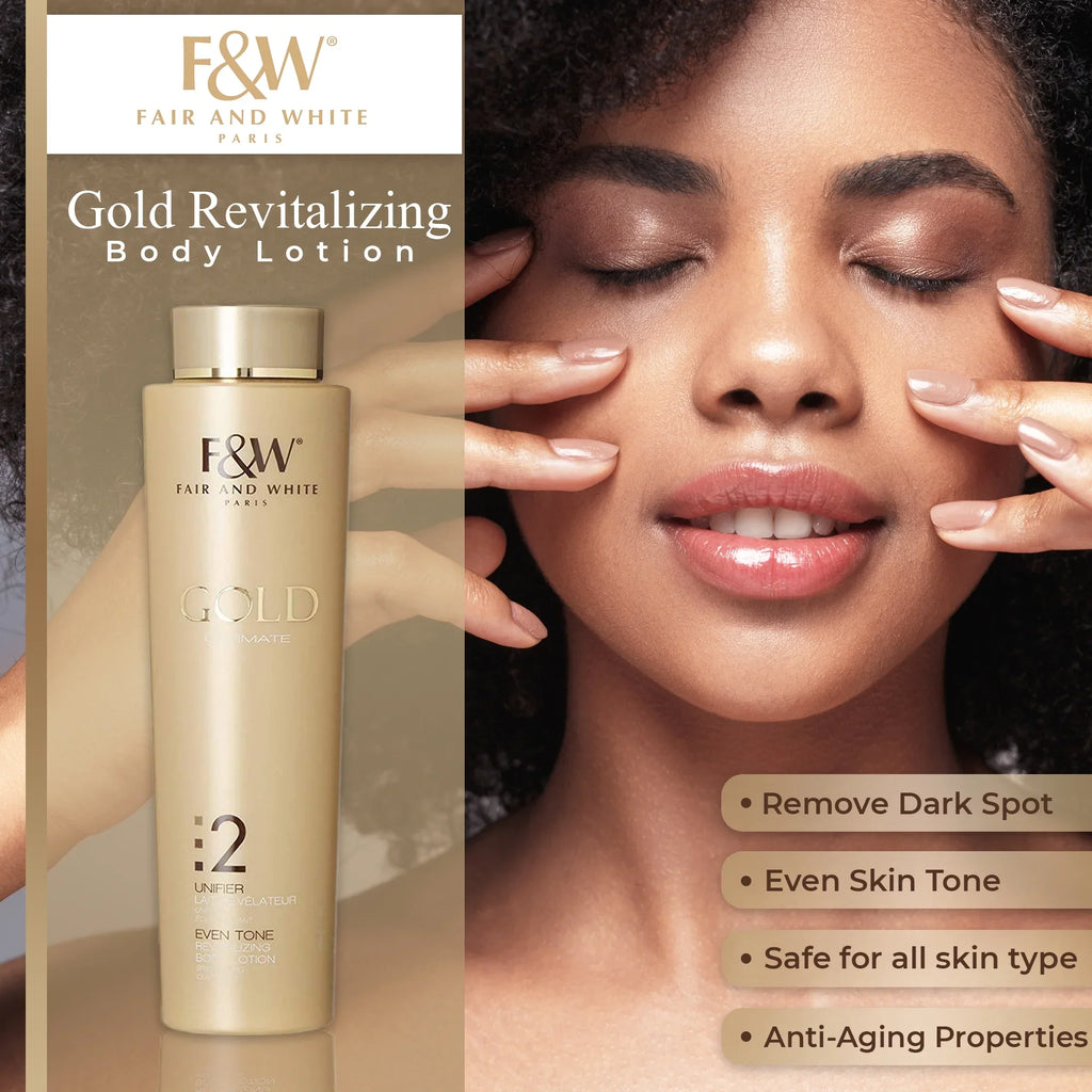 Fair & Ivory 2: Gold Revitalizing Body Lotion - 500ml/17.6 fl oz - For Uneven Sizekin Tone, Ideal for All Sizekin Types