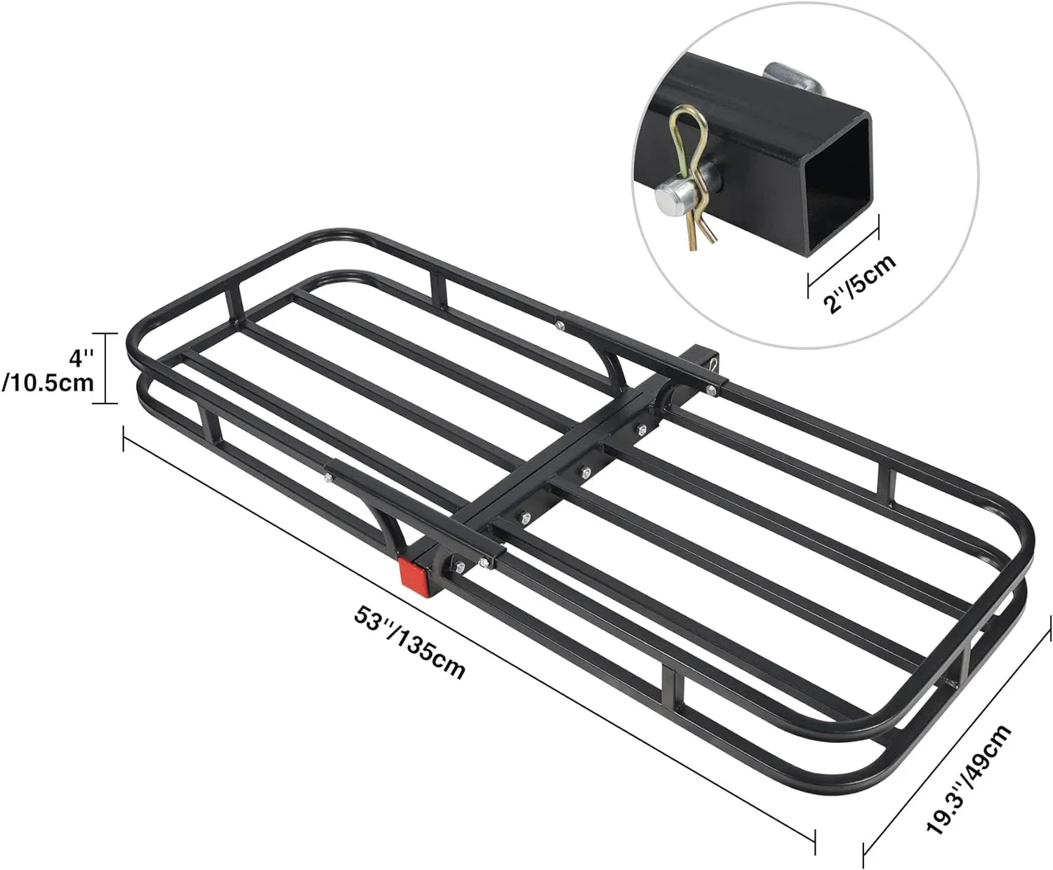REDCAMP Folding Hitch Cargo Carrier Basket 500 lbs, 53" x 19.3" x 4" Trailer Hitch Luggage Rack for SizeUV, Truck, Cars, Sizemall