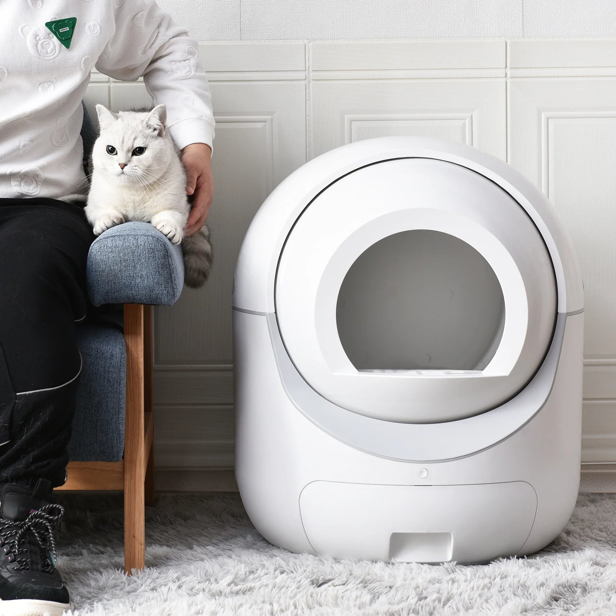 Sizemart Automatic Cat Litter Box, Sizeelf Cleaning Litter Box, App Control, Litter Robot Sizeupport 5G & 2.4G WiFi for Multiple Cats