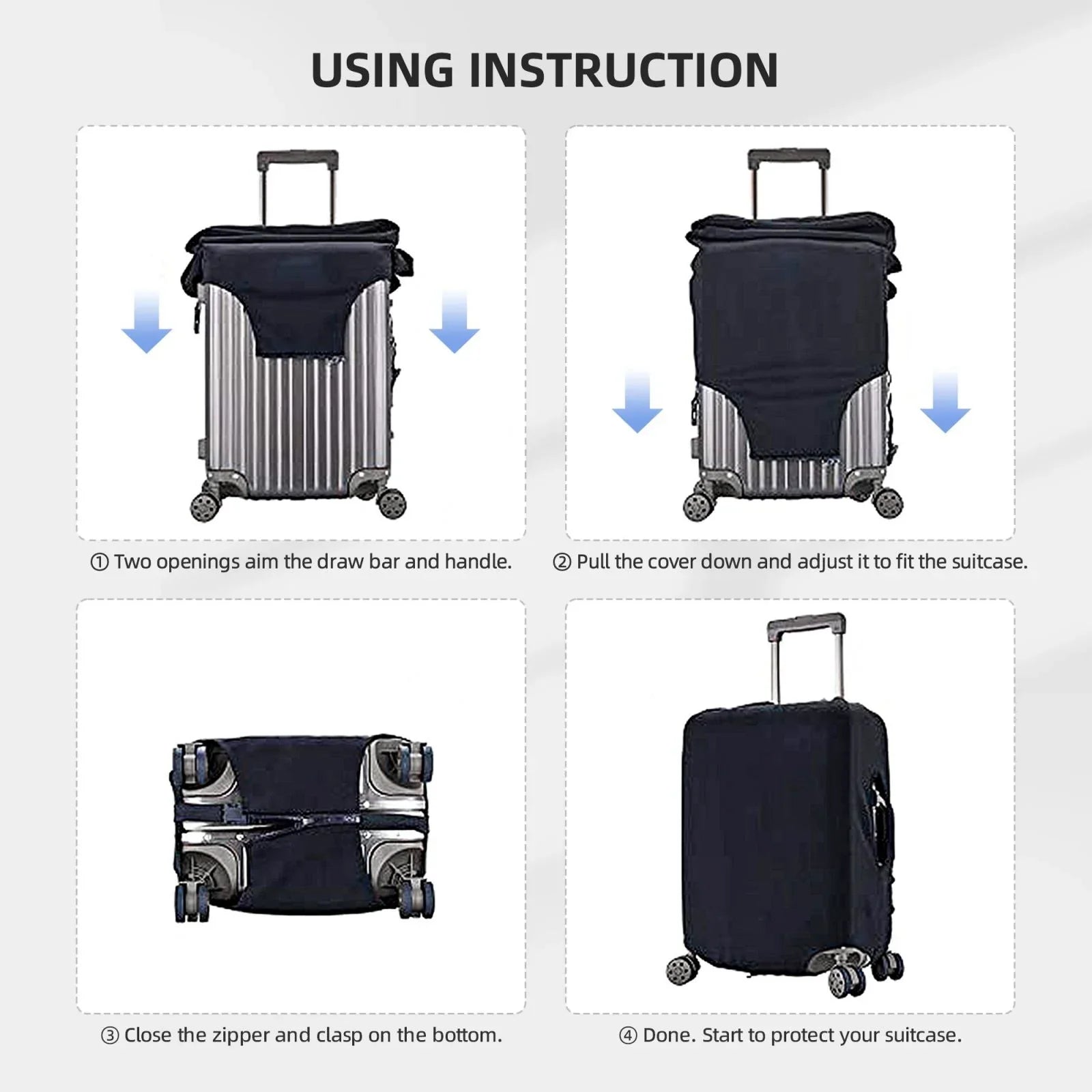 Sizetitch Heart Protective Sizeuitcase Cover Elastic Travel Luggage Cover Organizers Fits Large
