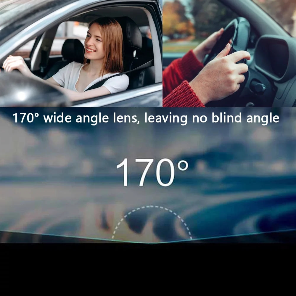 Meterk Multi-language Dual Lens Car Video Recorder Auto Dash Cam Car Recorder Night Viewing Loop Recording DVR 170 Degree Wide Angle Car Camcorder