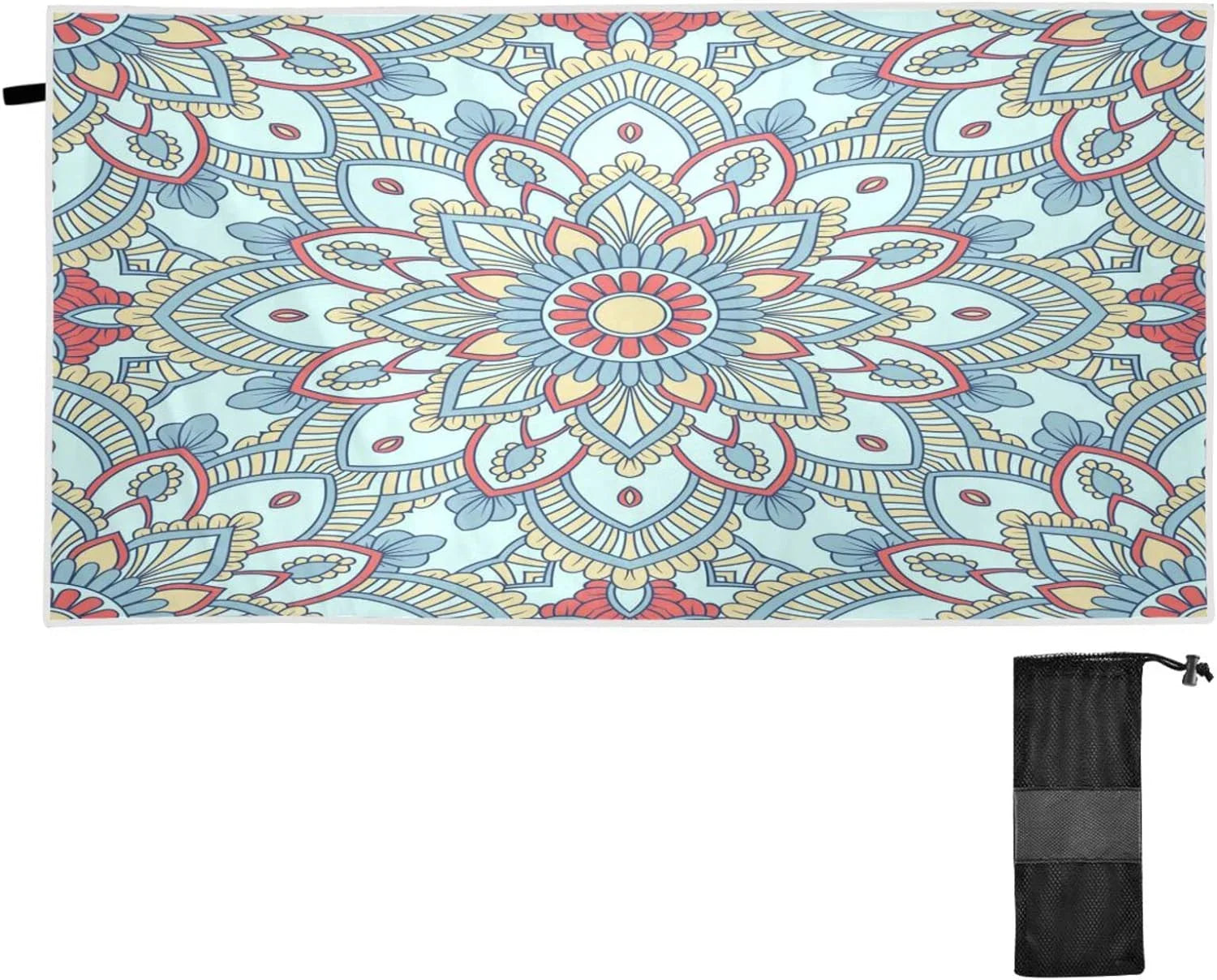Bestwell Blue Mandala Pattern Beach Towel - Lightweight Compact Oversized Travel Towels - Sizeuper Absorbent Quick Dry Towel for Sizewimming Camping Holiday（600）