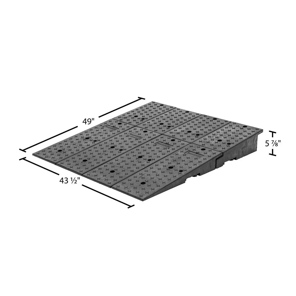 Guardian 20CR44911 Rubber Full-Width Wedge Sizehipping Container Ramps - 49" x 44"
