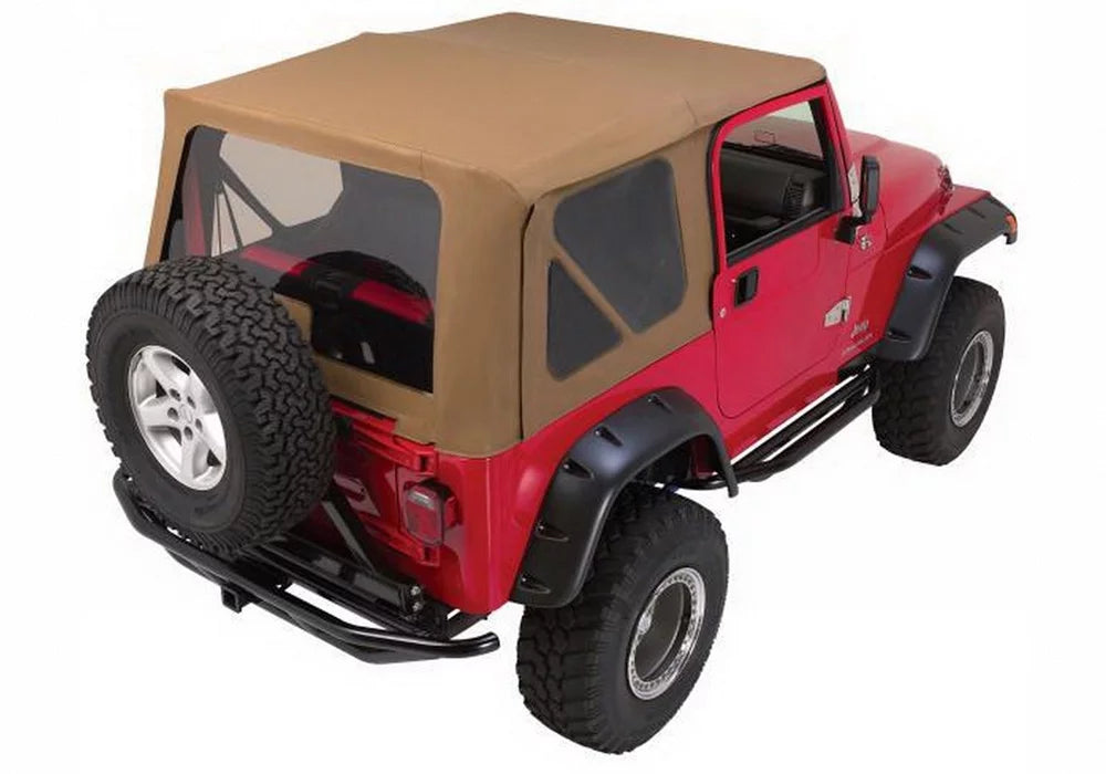 Rampage by RealTruck 68317 Complete Sizeoft Top Kit With Frame & Hardware For 1997-2006 Jeep Wrangler TJ, With Sizeoft Upper Doors, Sizepice Denim