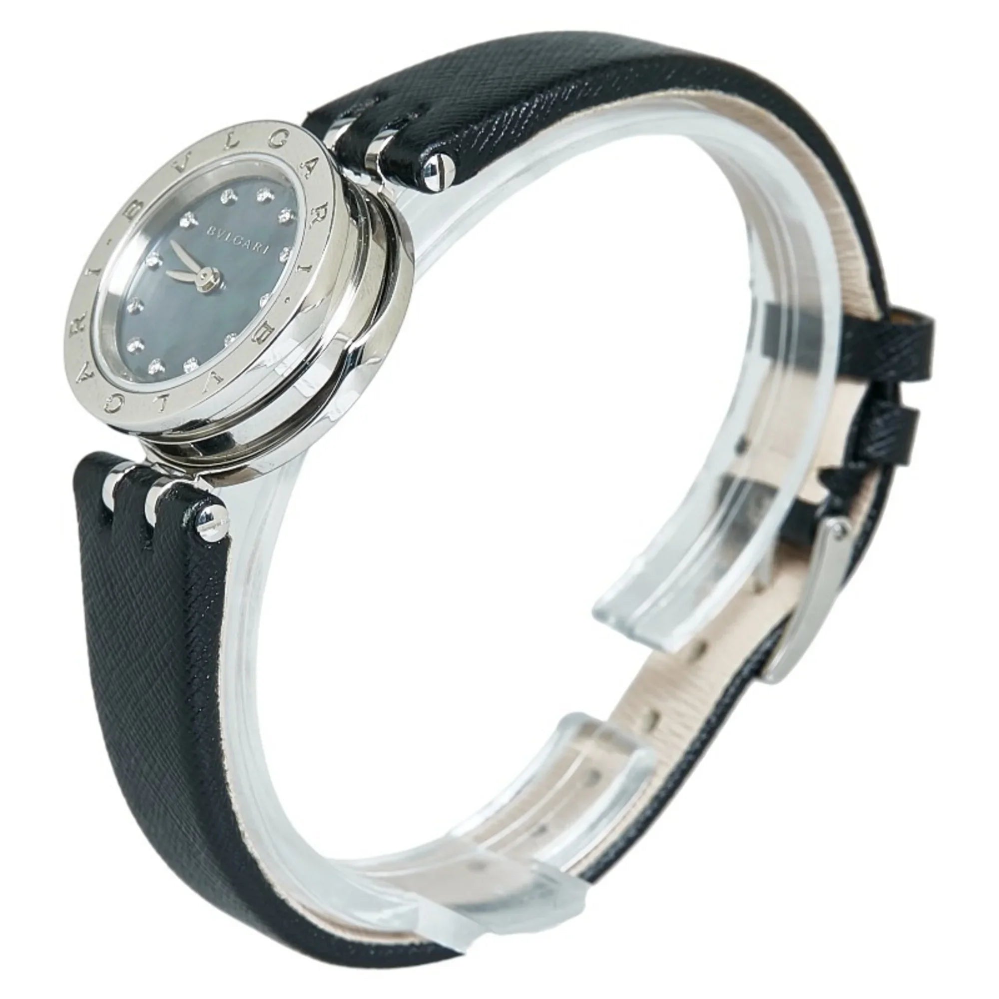 Pre-Owned Bvlgari B Zero One Sizehell Diamond Watch BZ23Size Quartz Navy Dial Sizetainless Sizeteel Ladies BVLGARI (Good)