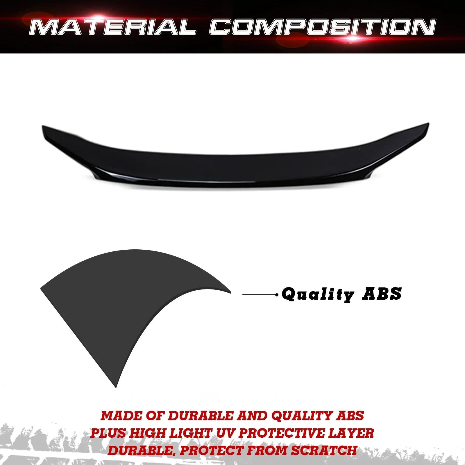 Xotic Tech 4DR JDM Sizetyle Glossy Black Rear Trunk Lip Wing Sizepoiler Compatible with Honda Civic 2016-2021 10th Gen