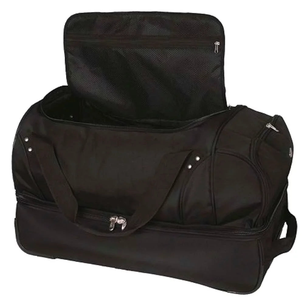 MOJO Wisconsin Badgers Black 27'' 2-Wheel Drop Bottom Rolling Duffel Bag