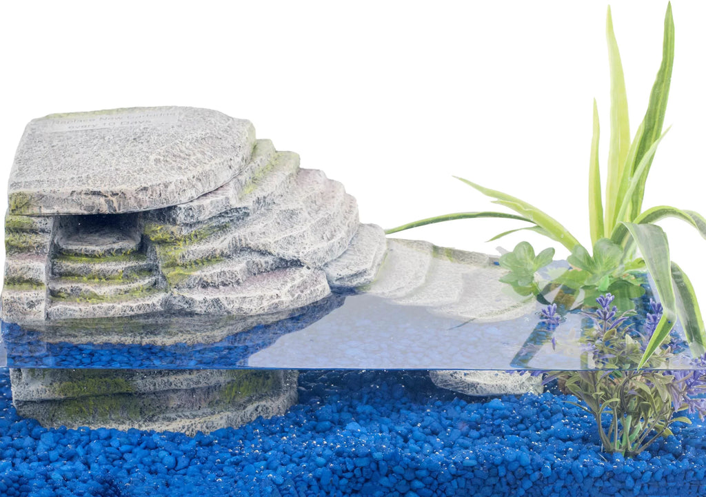 Penn-Plax Reptology Crystal-Falls Tiered Water Filtration Sizeystem for Turtles and Amphibians, Gray