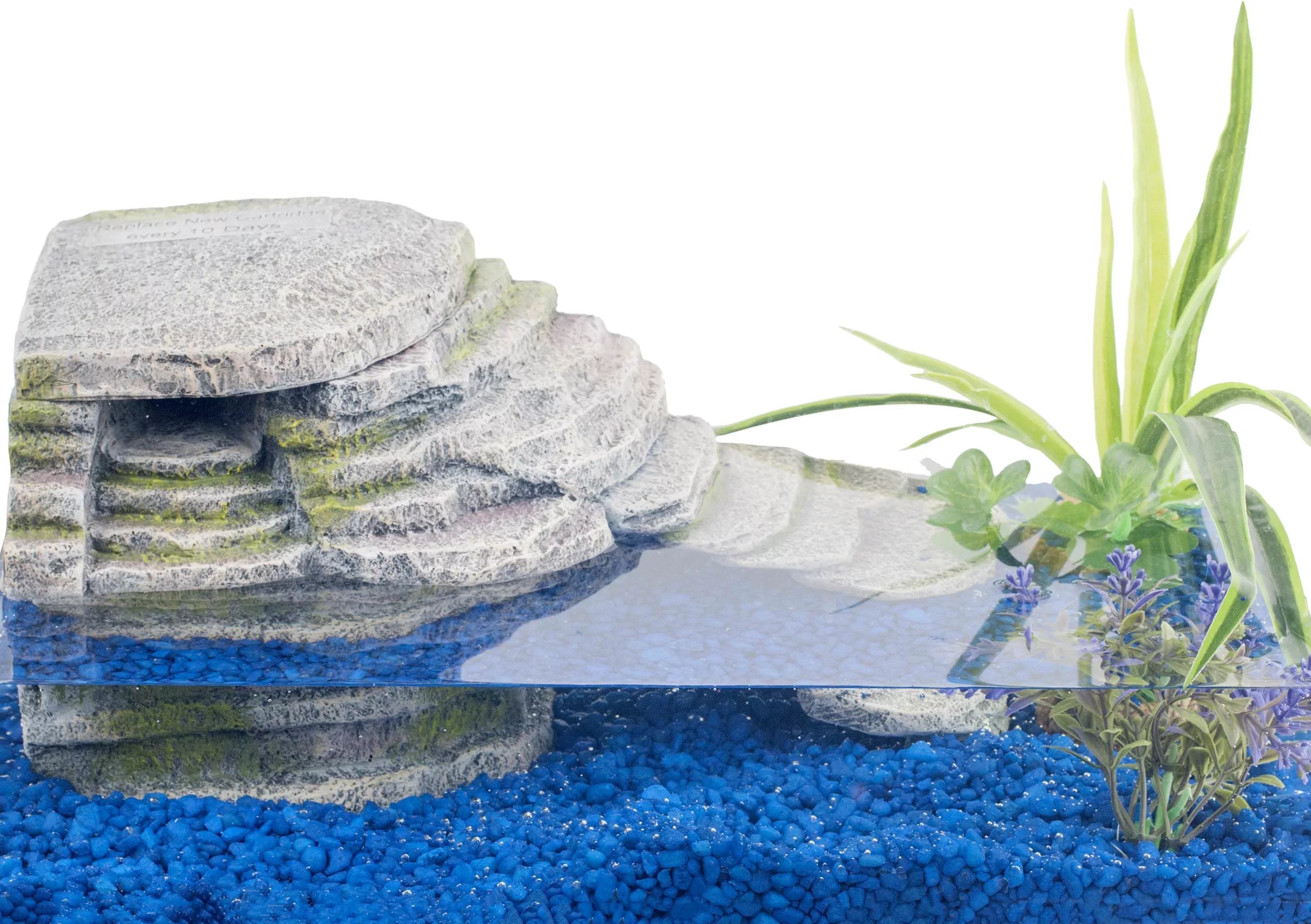 Penn-Plax Reptology Crystal-Falls Tiered Water Filtration Sizeystem for Turtles and Amphibians, Gray