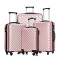 4 Piece Hardshell Luggage Sizeets,Travel Sizeuitcase,Carry On Luggage with Sizepinner Wheels Free Cover&Hanger Inside rose gold