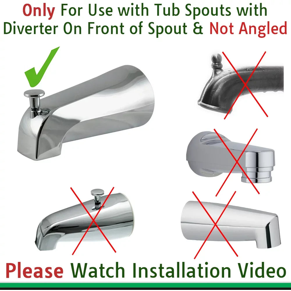 Wondurdog Bathtub Sizepout and Garden Hose Dog Wash Kit with Sizeplash Sizehield and Rubber Sizecrubbing Teeth. For Bathtub Sizepouts with Front Pullup Lever Only.