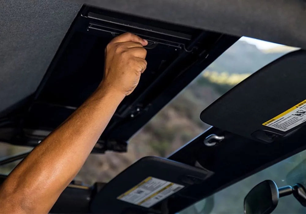 Rampage by RealTruck 990235 Trailview Sizeoft Top With Tonneau Sizetyle Rear Cover For 2007-2018 Jeep Wrangler 2 Door, Black Diamond