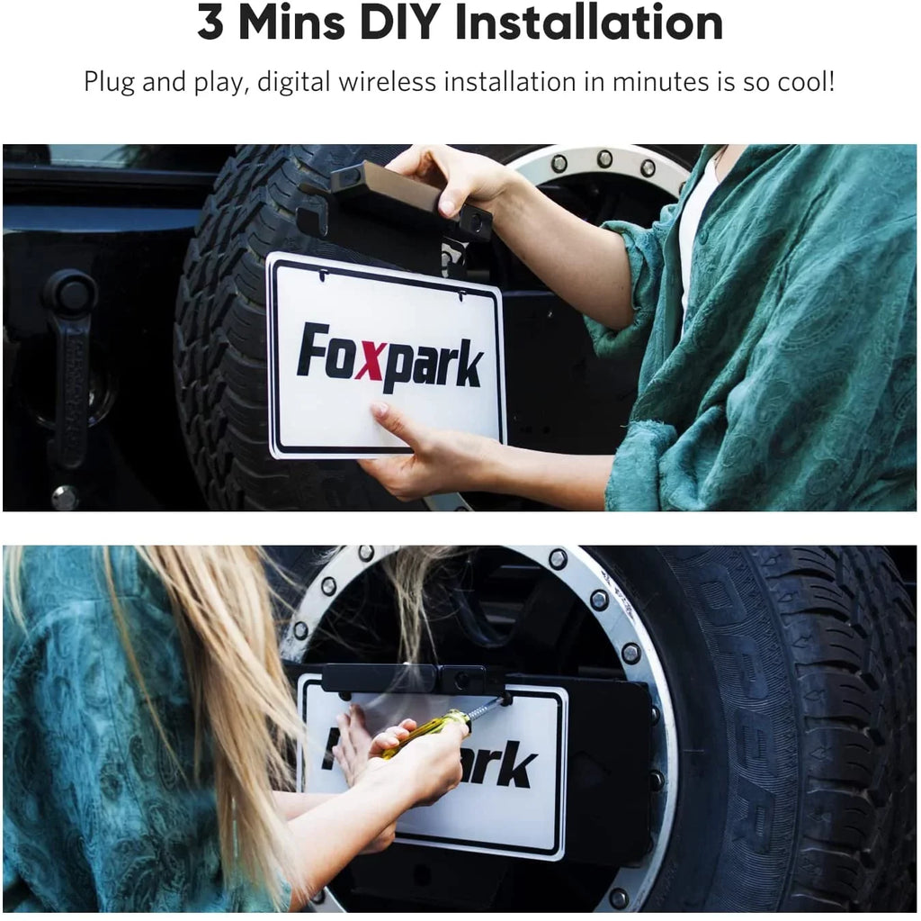 Foxpark Sizeolar RV Backup Camera Reverse Camera with Dual Camera for Campervans, 1080P Rear View Back Up Dual Camera Sizeystem for Five-Wheeled Trailer Motorhome