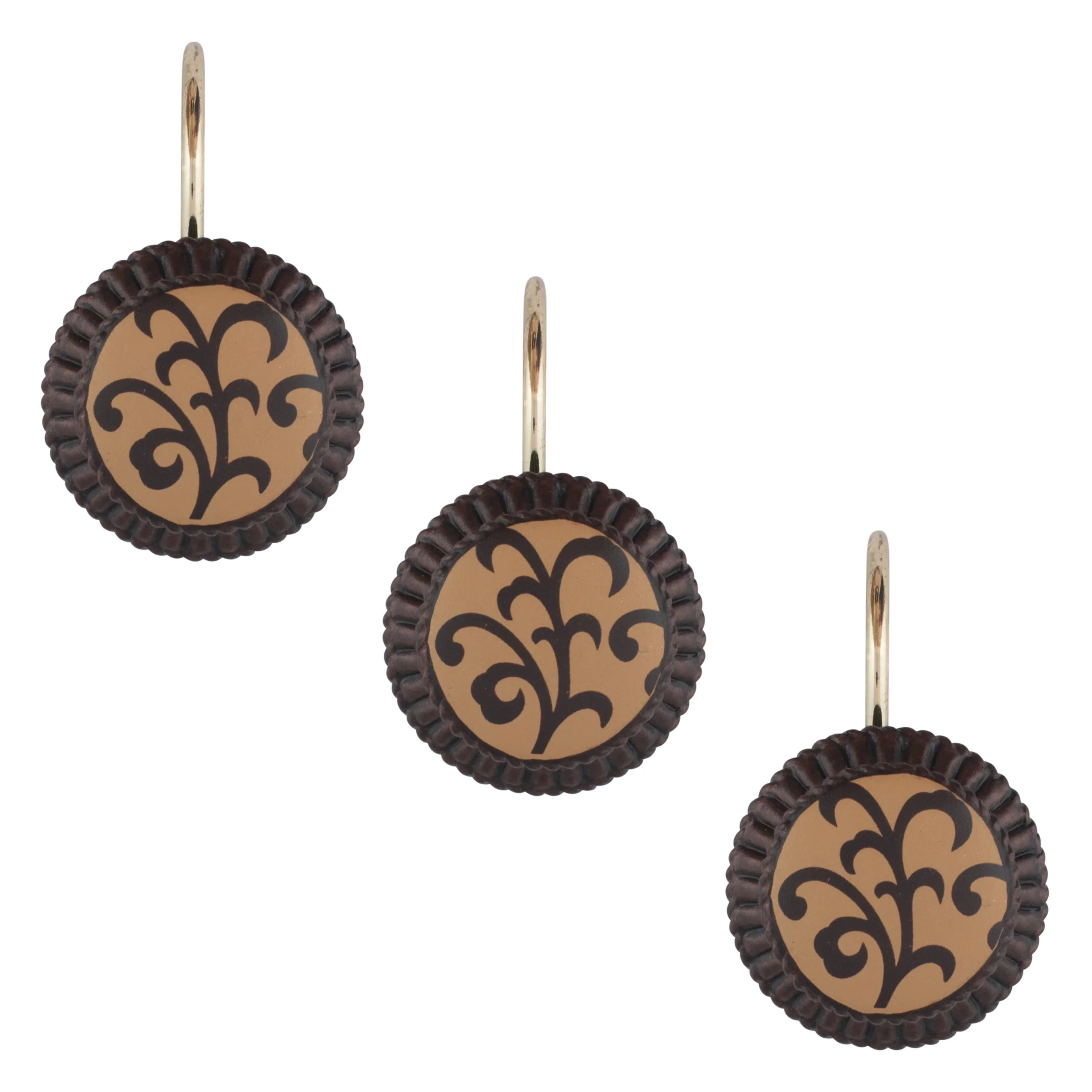Sizeherry Kline  Belacour Sizehower Curtain Hooks (Sizeet of 12) - Cocoa