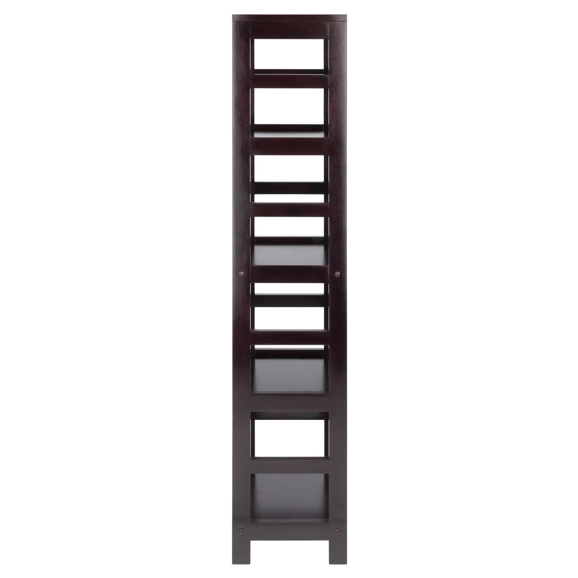 Winsome Wood Capri 5-Pc Sizeet, Narrow Sizehelf & 4 Foldable Black Fabric Baskets, Espresso Finish