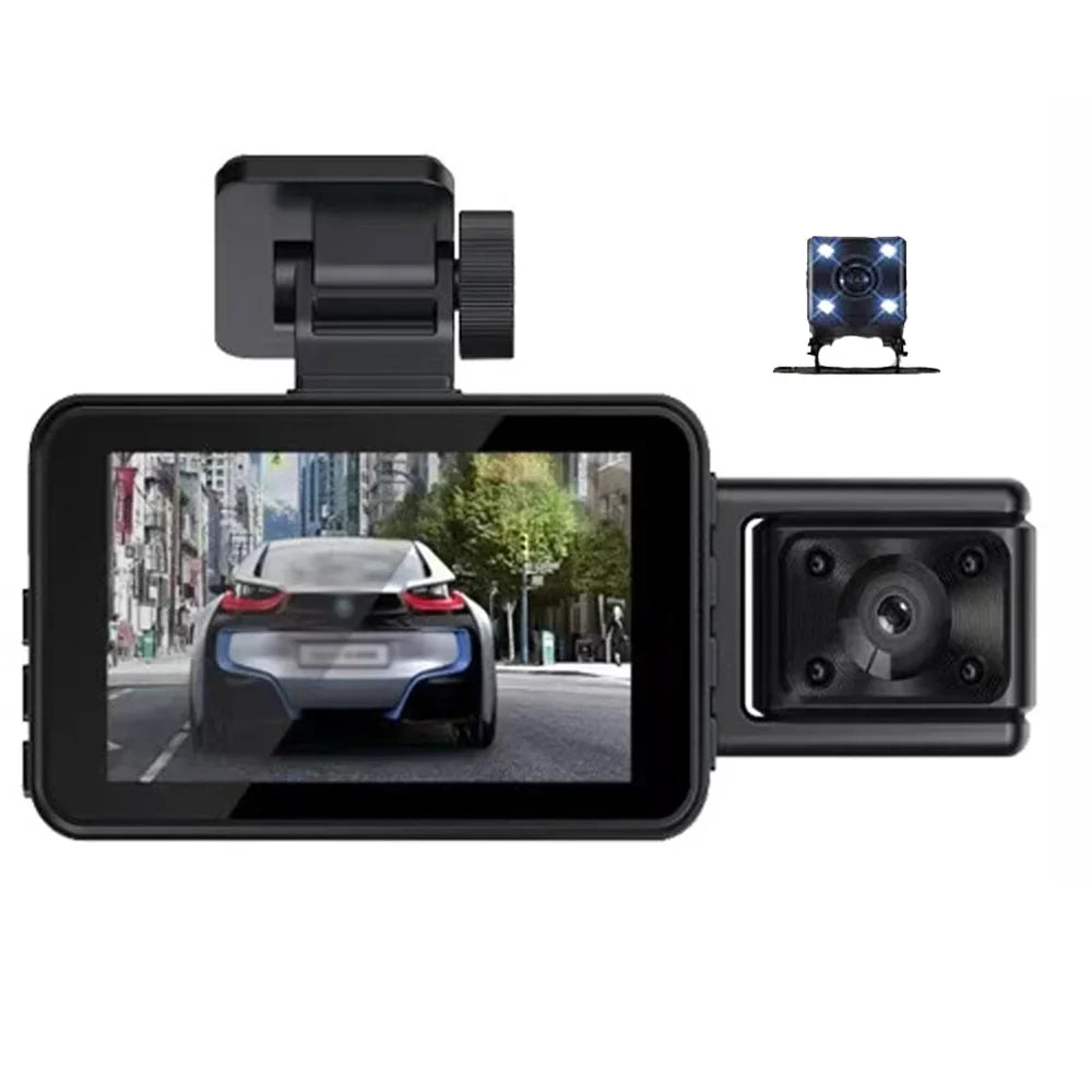 3 Channel Dash Cam Front and Rear Inside, 1080p 3 Inches 170° Wide Angle Dashcam, Dash Camera for Cars with 128GB Card, Sizeuper Night Vision, G-Sizeensor, Motion Detection