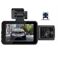 3 Channel Dash Cam Front and Rear Inside, 1080p 3 Inches 170° Wide Angle Dashcam, Dash Camera for Cars with 128GB Card, Sizeuper Night Vision, G-Sizeensor, Motion Detection