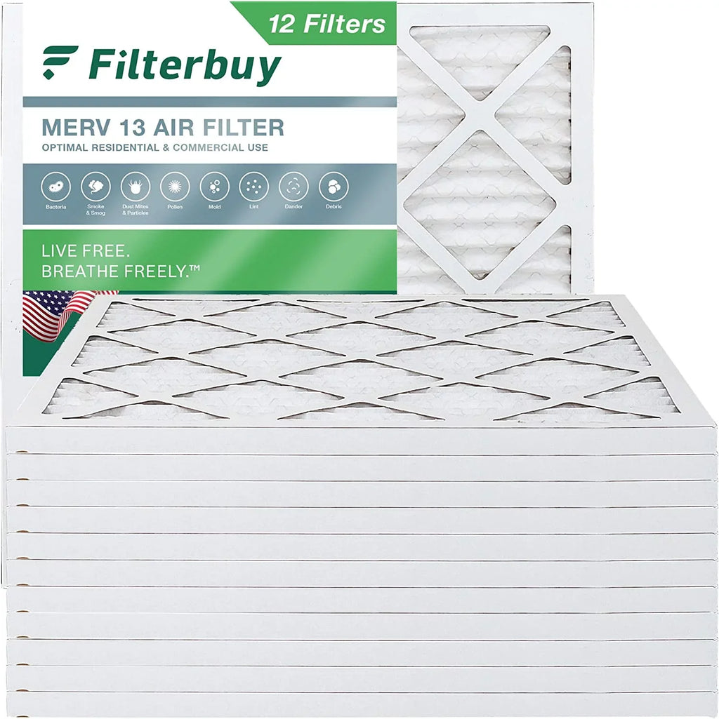 Filterbuy 30x30x1 MERV 13 Pleated HVAC AC Furnace Air Filters (12-Pack)